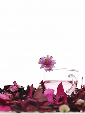 포토 JPG 스튜디오촬영 꽃잎 꽃 음료 음식 잔 실내 사람없음 장미 보라색 차 장미차 국내포토 식물 식기 컬러 내부 꽃차 파일형식