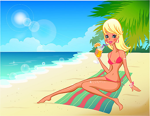 EPS 주간 계절 여자 수영복 음료 바다 여행 포즈 일러스트 휴가 휴식 한명 사람 20대 성인 해변 야외 여름 여름휴가 바캉스 비키니 모래사장 여자만 여자한명만 성인여자만 청년만 청년여자만 성인한명만 청년여자한명만 성인여자한명만 성인만 국내일러스트 자연요소 1 옷 컨셉 청년 파일형식 벡터 여름_계절