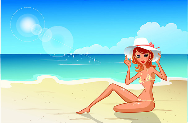 EPS 주간 모자 계절 여자 수영복 바다 여행 포즈 일러스트 휴가 휴식 한명 사람 20대 성인 해변 야외 여름 여름휴가 바캉스 비키니 모래사장 선탠 여자만 여자한명만 성인여자만 청년만 청년여자만 성인한명만 청년여자한명만 성인여자한명만 성인만 국내일러스트 자연요소 1 잡화 옷 컨셉 청년 파일형식 벡터 여름_계절