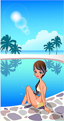 EPS 주간 계절 여자 수영복 여행 포즈 일러스트 휴가 휴식 수영장 한명 사람 20대 성인 야외 여름 여름휴가 바캉스 비키니 풀장 여자만 여자한명만 성인여자만 청년만 청년여자만 성인한명만 청년여자한명만 성인여자한명만 성인만 국내일러스트 자연요소 1 옷 컨셉 청년 파일형식 벡터 여름_계절
