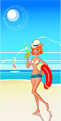 EPS 주간 계절 여자 수영복 바다 여행 포즈 일러스트 휴가 휴식 한명 사람 20대 성인 해변 야외 여름 여름휴가 바캉스 비키니 모래사장 카우보이모자 튜브 물총 여자만 여자한명만 성인여자만 청년만 청년여자만 성인한명만 청년여자한명만 성인여자한명만 성인만 국내일러스트 자연요소 모자_잡화 1 옷 컨셉 청년 파일형식 벡터 여름_계절