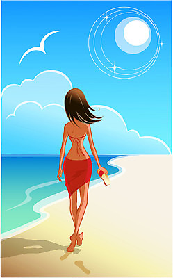 EPS 주간 계절 여자 수영복 바다 여행 포즈 일러스트 갈매기 휴가 휴식 한명 사람 20대 성인 해변 야외 여름 여름휴가 바캉스 비키니 모래사장 걷기 산책 대서 여자만 여자한명만 성인여자만 청년만 청년여자만 성인한명만 청년여자한명만 성인여자한명만 성인만 국내일러스트 자연요소 1 옷 컨셉 모션 조류 청년 절기 파일형식 벡터 여름_계절