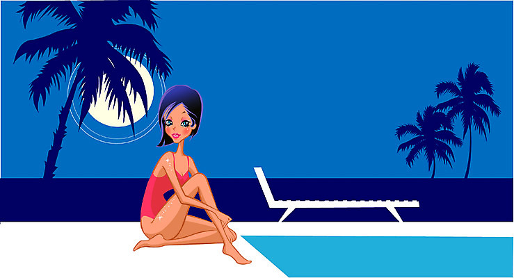 EPS 계절 여자 수영복 바다 여행 포즈 일러스트 휴가 휴식 수영장 한명 사람 20대 성인 야외 여름 여름휴가 바캉스 풀장 달 여자만 여자한명만 성인여자만 청년만 청년여자만 성인한명만 청년여자한명만 성인여자한명만 성인만 국내일러스트 자연요소 1 옷 컨셉 청년 파일형식 벡터 여름_계절