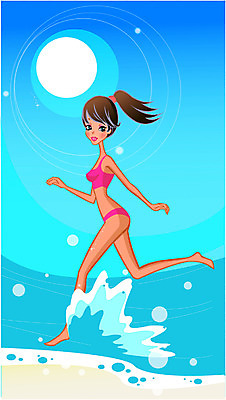 EPS 주간 계절 여자 수영복 바다 여행 포즈 일러스트 휴가 휴식 한명 사람 20대 성인 해변 야외 여름 여름휴가 바캉스 비키니 모래사장 달리기 여자만 여자한명만 성인여자만 청년만 청년여자만 성인한명만 청년여자한명만 성인여자한명만 성인만 국내일러스트 자연요소 1 옷 컨셉 모션 청년 파일형식 벡터 여름_계절