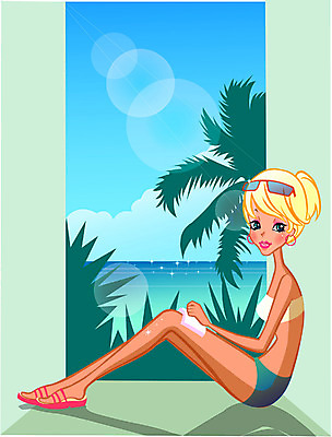 EPS 주간 계절 여자 수영복 바다 여행 포즈 일러스트 휴가 휴식 한명 사람 20대 성인 야외 여름 여름휴가 바캉스 비키니 선탠 여자만 여자한명만 성인여자만 청년만 청년여자만 성인한명만 청년여자한명만 성인여자한명만 성인만 국내일러스트 자연요소 1 옷 컨셉 청년 파일형식 벡터 여름_계절
