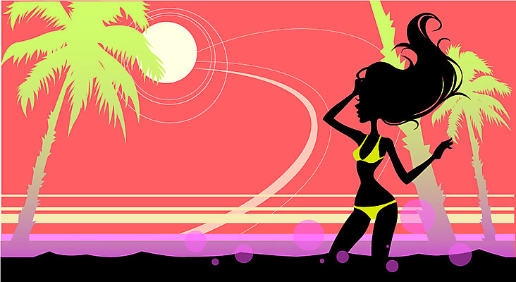 EPS 계절 여자 수영복 실루엣 바다 여행 포즈 일러스트 휴가 휴식 한명 사람 20대 성인 야외 여름 여름휴가 바캉스 비키니 여자만 여자한명만 성인여자만 청년만 청년여자만 성인한명만 청년여자한명만 성인여자한명만 성인만 국내일러스트 1 옷 컨셉 촬영기법 청년 파일형식 벡터 여름_계절