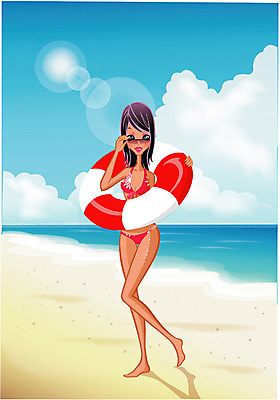 EPS 주간 계절 여자 수영복 바다 여행 포즈 일러스트 휴가 휴식 한명 사람 20대 성인 해변 야외 여름 여름휴가 바캉스 비키니 모래사장 선글라스 튜브 여자만 여자한명만 성인여자만 청년만 청년여자만 성인한명만 청년여자한명만 성인여자한명만 성인만 국내일러스트 자연요소 1 옷 안경 컨셉 청년 파일형식 벡터 여름_계절