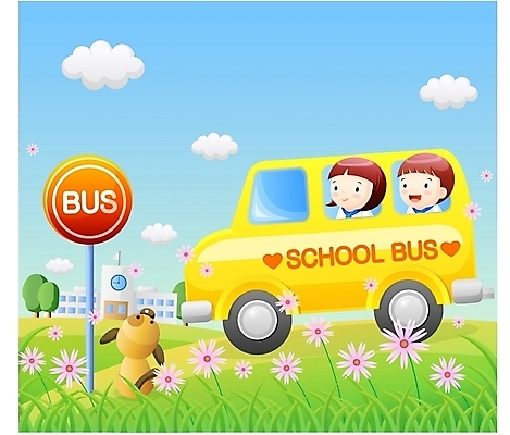 EPS 주간 학생 계절 여자 어린이교육 교육 남자 꽃 초등학생 어린이 일러스트 사람 소녀 소년 상반신 야외 두명 친구 봄 개 강아지 스쿨버스 코스모스 등교 하교 어린이만 국내일러스트 자연요소 식물 포유류 관계 버스 반려동물 등하교 파일형식 벡터