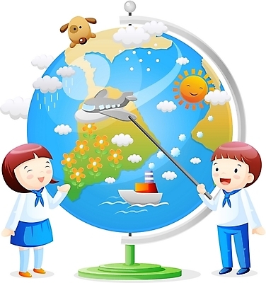 EPS 전신 학생 여자 어린이교육 교육 남자 교복 초등학생 어린이 일러스트 날씨 서기 사람 소녀 소년 두명 친구 지구본 개 강아지 어린이만 국내일러스트 옷 포유류 관계 모션 반려동물 파일형식 벡터