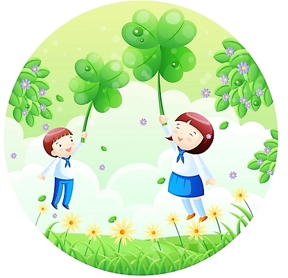 EPS 주간 전신 캐릭터 학생 계절 여자 어린이교육 교육 남자 꽃 교복 초등학생 어린이 일러스트 홍보캐릭터 교육캐릭터 사람 소녀 소년 야외 두명 친구 봄 비행 네잎클로버 클로버 어린이만 일러캐릭터 자연요소 식물 옷 관계 파일형식 벡터