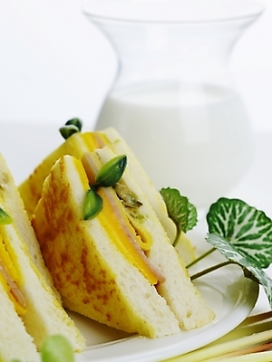 포토 스튜디오촬영 접시 음식 나뭇잎 잔 서양음식 실내 샌드위치 근접촬영 사람없음 세로 초록색 우유 국내포토 식기 뷰포인트 컬러 잎 유제품 내부 파일형식