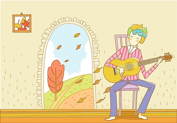 EPS 주간 나무 사계절 계절 남자 여유 악기 액자 낙엽 연주 의자 일러스트 자연 현악기 실내 한명 사람 20대 성인 가을 기타 남자만 남자한명만 성인남자만 청년만 청년남자만 청년남자한명만 성인한명만 성인남자한명만 성인만 국내일러스트 자연요소 식물 1 감정 음악 가구 잎 청년 내부 생태계 파일형식 벡터