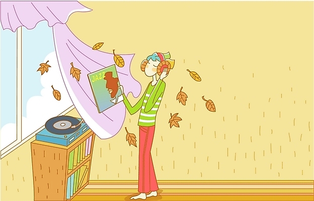 EPS 주간 사계절 계절 남자 여유 음악 낙엽 일러스트 창문 자연 바람 휴식 실내 한명 사람 20대 성인 헤드폰 방 가을 커튼 레코드플레이어 남자만 남자한명만 성인남자만 청년만 청년남자만 청년남자한명만 성인한명만 성인남자한명만 성인만 국내일러스트 자연요소 1 감정 음향기기 컨셉 잎 날씨 문화예술 청년 내부 생태계 파일형식 벡터