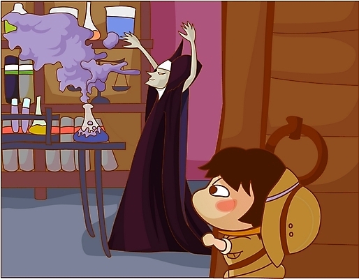 EPS 여자 남자 여행 일러스트 휴가 실내 사람 소년 두명 도전 마법사 모험가 주문 마법 국내일러스트 어린이 내부 파일형식 벡터