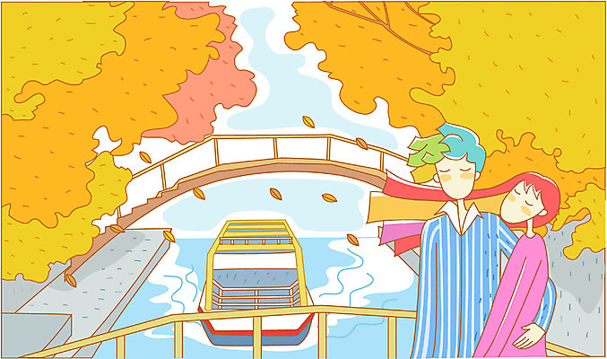 EPS 주간 나무 커플 사계절 계절 여자 남자 행복 여유 여행 단풍 낙엽 데이트 일러스트 자연 바람 사랑 사람 야외 두명 강 로맨틱 가을 유람선 가교 선박 국내일러스트 자연요소 식물 건축물 감정 컨셉 수상교통 잎 배_교통 관계 날씨 생태계 파일형식 벡터