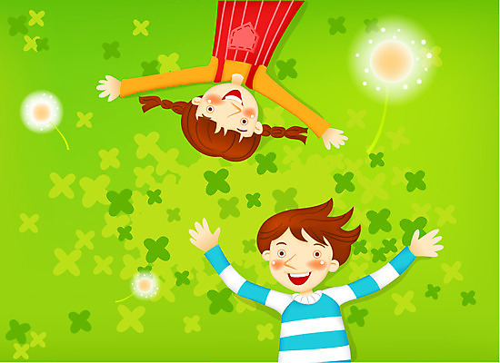 EPS 여자 교육 남자 일러스트 사람 소년 잔디 초원 야외 두명 친구 스쿨라이프 희망 기쁨 꿈 민들레 민들레홀씨 국내일러스트 식물 라이프스타일 꽃 감정 어린이 학교 관계 파일형식 벡터