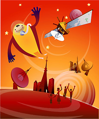 EPS 여자 남자 산업 별 일러스트 비즈니스 정보통신 사람 여러명 야외 우주 행성 인공위성 위성안테나 소통 관제탑 국내일러스트 자연요소 다수 컨셉 통신 안테나 정보 공항 파일형식 벡터