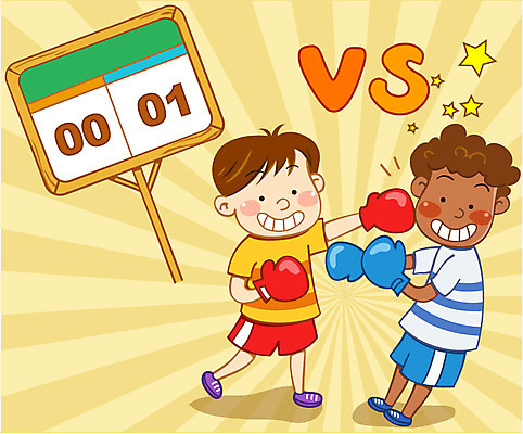 EPS 전신 서양인 어린이교육 교육 남자 초등학생 어린이 흑인 일러스트 사람 동양인 소년 두명 친구 희망 경쟁 권투 꿈 스코어 점수판 남자만 어린이만 소년만 국내일러스트 외국인 학생 감정 컨셉 관계 인종 격투기 파일형식 벡터