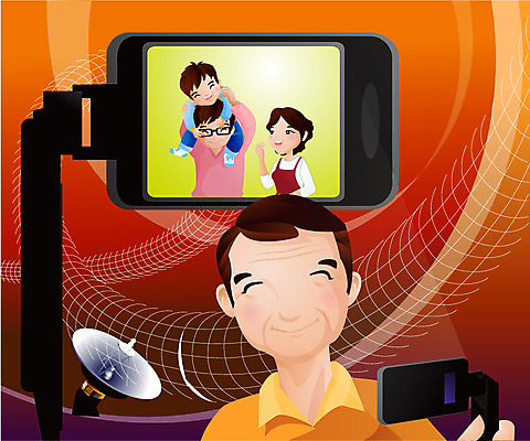 EPS 여자 할아버지 남자 산업 어린이 인터넷 일러스트 비즈니스 가족 엄마 정보통신 정보기술 사람 여러명 스마트폰 아빠 위성안테나 소통 화상통화 국내일러스트 노년 다수 컨셉 통신 관계 기술 안테나 핸드폰 스마트기기 정보 통화 파일형식 벡터