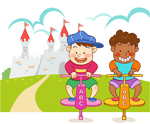 EPS 주간 전신 서양인 어린이교육 교육 남자 초등학생 어린이 흑인 일러스트 사람 동양인 소년 야외 두명 친구 희망 꿈 성 스카이콩콩 남자만 어린이만 소년만 국내일러스트 자연요소 외국인 학생 건축물 감정 관계 인종 파일형식 벡터