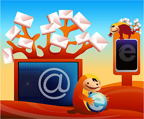 EPS 주간 산업 인터넷 일러스트 비즈니스 편지봉투 정보통신 정보기술 야외 텔레비전 이메일 편지 가상인물 국내일러스트 자연요소 통신 상상 봉투 기술 전자제품 정보 파일형식 벡터