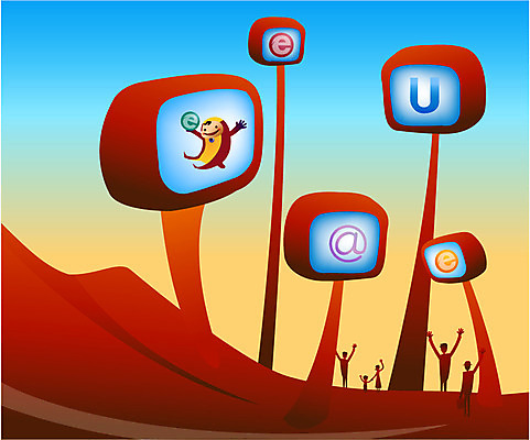 EPS 주간 여자 남자 산업 인터넷 일러스트 비즈니스 정보통신 정보기술 사람 여러명 야외 텔레비전 국내일러스트 자연요소 다수 통신 기술 전자제품 정보 파일형식 벡터