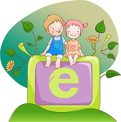 EPS 식물 여자 남자 산업 어린이 인터넷 일러스트 비즈니스 정보통신 남매 사람 소녀 소년 두명 모니터 텔레비전 어린이만 국내일러스트 통신 가족 전자제품 컴퓨터 정보 파일형식 벡터