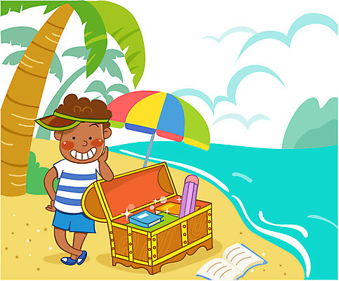 EPS 주간 전신 서양인 계절 어린이교육 교육 남자 초등학생 어린이 바다 섬 흑인 일러스트 휴가 한명 사람 소년 해변 야외 책 여름 여름휴가 바캉스 야자수 희망 꿈 파라솔 휴양지 보물상자 남자만 남자한명만 어린이만 소년만 소년한명만 국내일러스트 자연요소 외국인 나무 1 학생 감정 장소 파일형식 벡터 여름_계절
