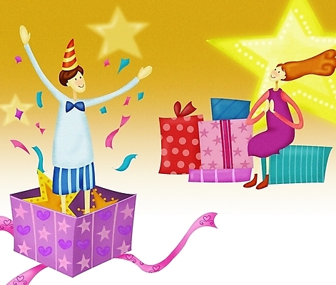 PSD 커플 여자 남자 행복 감정 별 일러스트 선물 사랑 사람 이벤트 두명 로맨틱 국내일러스트 자연요소 컨셉 관계 파일형식