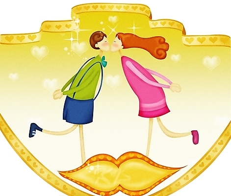 PSD 커플 여자 남자 행복 감정 일러스트 키스 사랑 사람 두명 로맨틱 입술 키스데이 국내일러스트 컨셉 관계 데이이벤트 신체부위 애정표현 파일형식