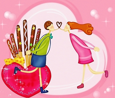 PSD 커플 여자 남자 행복 감정 일러스트 사랑 사람 두명 기쁨 로맨틱 하트 빼빼로 빼빼로데이 국내일러스트 모양 컨셉 관계 데이이벤트 디저트 막대과자 파일형식