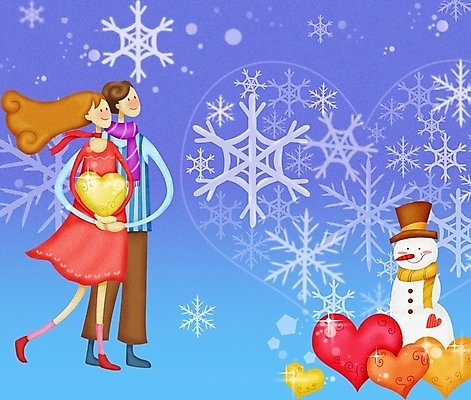 PSD 커플 여자 남자 행복 감정 일러스트 눈사람 사랑 사람 두명 로맨틱 하트 눈 허그데이 국내일러스트 자연요소 모양 컨셉 관계 데이이벤트 날씨 파일형식