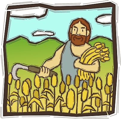 EPS 주간 남자 기독교 종교 일러스트 한명 사람 20대 성인 야외 농사 수확 벼 이삭 남자만 남자한명만 성인남자만 청년만 청년남자만 청년남자한명만 성인한명만 성인남자한명만 성인만 국내일러스트 자연요소 1 농업 곡류 청년 파일형식 벡터