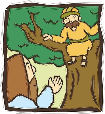 EPS 나무 남자 기독교 종교 일러스트 사람 야외 두명 예수 삭개오 남자만 국내일러스트 식물 신_종교 파일형식 벡터