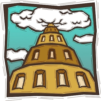 EPS 주간 구름 시설물 건축 기독교 종교 로우앵글 고건축 일러스트 종교건축 하늘 사람없음 야외 탑 국내일러스트 자연요소 건축물 뷰포인트 파일형식 벡터