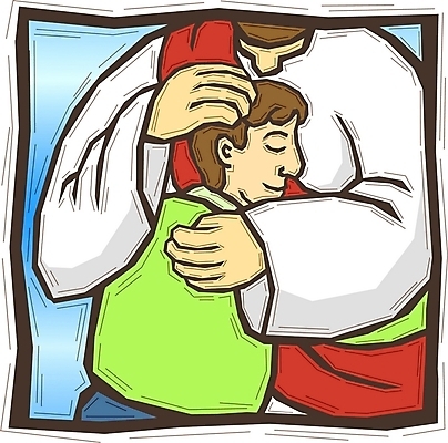 EPS 남자 행복 기독교 종교 일러스트 포옹 사람 두명 예수 기독교인 구출 감사 신앙인 은혜 남자만 국내일러스트 감정 안기 도움 신_종교 파일형식 벡터