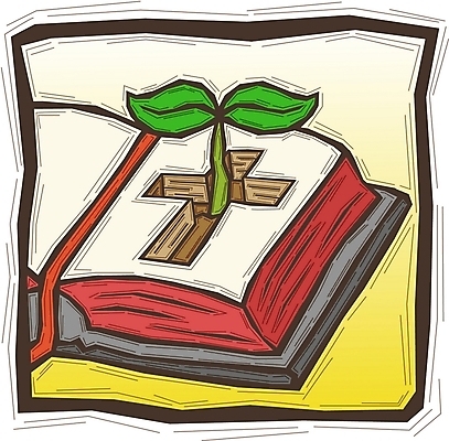 EPS 기독교 종교 십자가 일러스트 종교용품 기독교용품 새싹 성경 성경공부 국내일러스트 식물 학습 파일형식 벡터