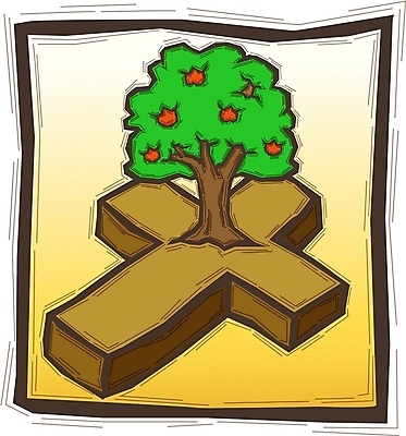 EPS 나무 열매 기독교 종교 십자가 일러스트 종교용품 기독교용품 한그루 사람없음 구출 국내일러스트 식물 1 도움 파일형식 벡터