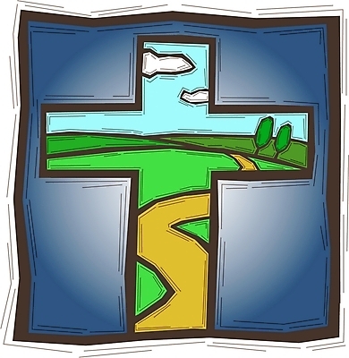 EPS 주간 기독교 종교 길 십자가 일러스트 종교용품 기독교용품 사람없음 어둠 희망 구출 국내일러스트 자연요소 감정 도움 파일형식 벡터