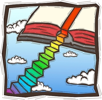 EPS 주간 구름 기독교 종교 일러스트 종교용품 하늘 기독교용품 사람없음 야외 계단 성경 성경공부 국내일러스트 자연요소 학습 파일형식 벡터