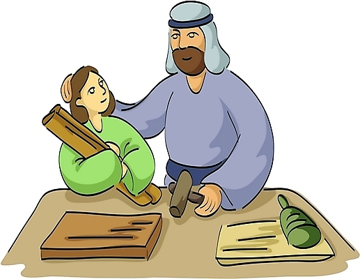 EPS 남자 기독교 종교 일러스트 사람 두명 성경 도구 공구 예수 목수 성경이야기 요셉 남자만 국내일러스트 직업 종교용품 이야기 신_종교 파일형식 벡터