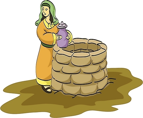 EPS 여자 기독교 종교 일러스트 한명 사람 20대 성인 야외 항아리 물병 성경이야기 우물 사마리아 여자만 여자한명만 성인여자만 청년만 청년여자만 성인한명만 청년여자한명만 성인여자한명만 성인만 국내일러스트 1 이야기 청년 도자기 물통 파일형식 벡터