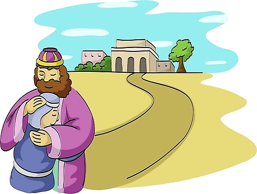 EPS 주간 남자 기독교 종교 길 아들 일러스트 포옹 사랑 사람 야외 두명 아빠 성경이야기 돌아온탕자 남자만 국내일러스트 자연요소 감정 가족 안기 이야기 성경 파일형식 벡터