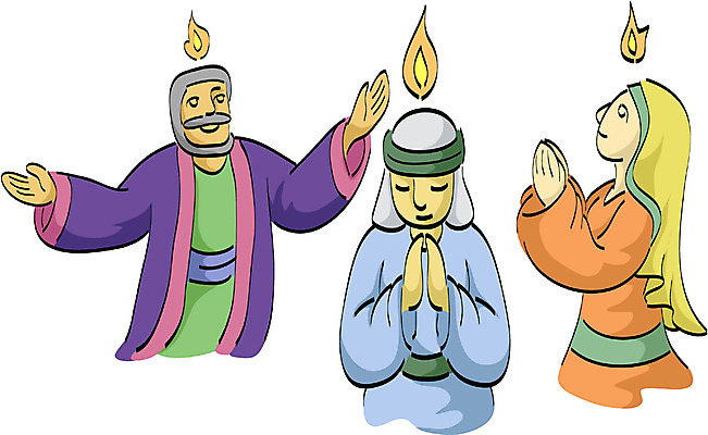 EPS 여자 남자 기독교 종교 일러스트 사람 세명 기도 성경이야기 제자 성령 성령받은제자 국내일러스트 이야기 파일형식 벡터