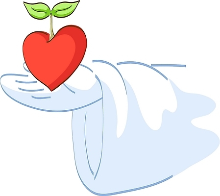 EPS 손 열매 기독교 종교 일러스트 사랑 사람없음 신체부위 새싹 하트 예수 하나님 국내일러스트 모양 식물 감정 사람 신_종교 파일형식 벡터