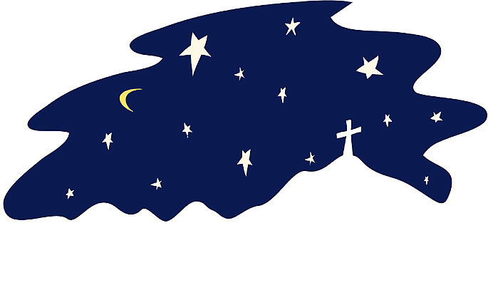 EPS 별 기독교 종교 십자가 일러스트 밤하늘 사람없음 빛 어둠 달 국내일러스트 자연요소 하늘 야간 파일형식 벡터