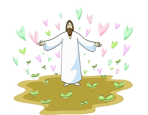 EPS 남자 기독교 종교 일러스트 사랑 한명 사람 20대 성인 야외 새싹 하트 예수 하나님 남자만 남자한명만 성인남자만 청년만 청년남자만 청년남자한명만 성인한명만 성인남자한명만 성인만 국내일러스트 모양 식물 1 감정 청년 신_종교 파일형식 벡터