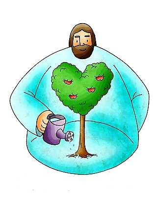 JPG 나무 열매 남자 기독교 종교 일러스트 페인터 한그루 사랑 한명 사람 20대 성인 물뿌리개 예수 하나님 물주기 남자만 남자한명만 성인남자만 청년만 청년남자만 청년남자한명만 성인한명만 성인남자한명만 성인만 국내일러스트 식물 1 감정 모션 페인팅 청년 신_종교 파일형식