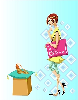 EPS 여자 구두 가방 일러스트 한명 사람 20대 성인 쇼핑 쇼핑백 전시 하이힐 고민 망설임 여자만 여자한명만 성인여자만 청년만 청년여자만 성인한명만 청년여자한명만 성인여자한명만 성인만 국내일러스트 1 잡화 감정 신발 청년 여성화 파일형식 벡터
