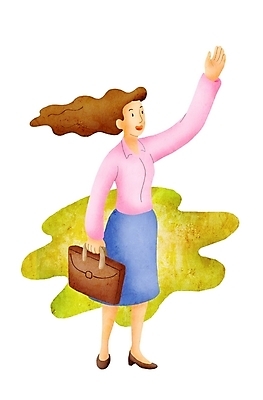 PSD 여자 남자 서류가방 일러스트 비즈니스 페인터 한명 사람 20대 성인 기쁨 인사 비즈니스우먼 청년만 성인만 국내일러스트 1 감정 가방 페인팅 청년 예절 직장인 파일형식